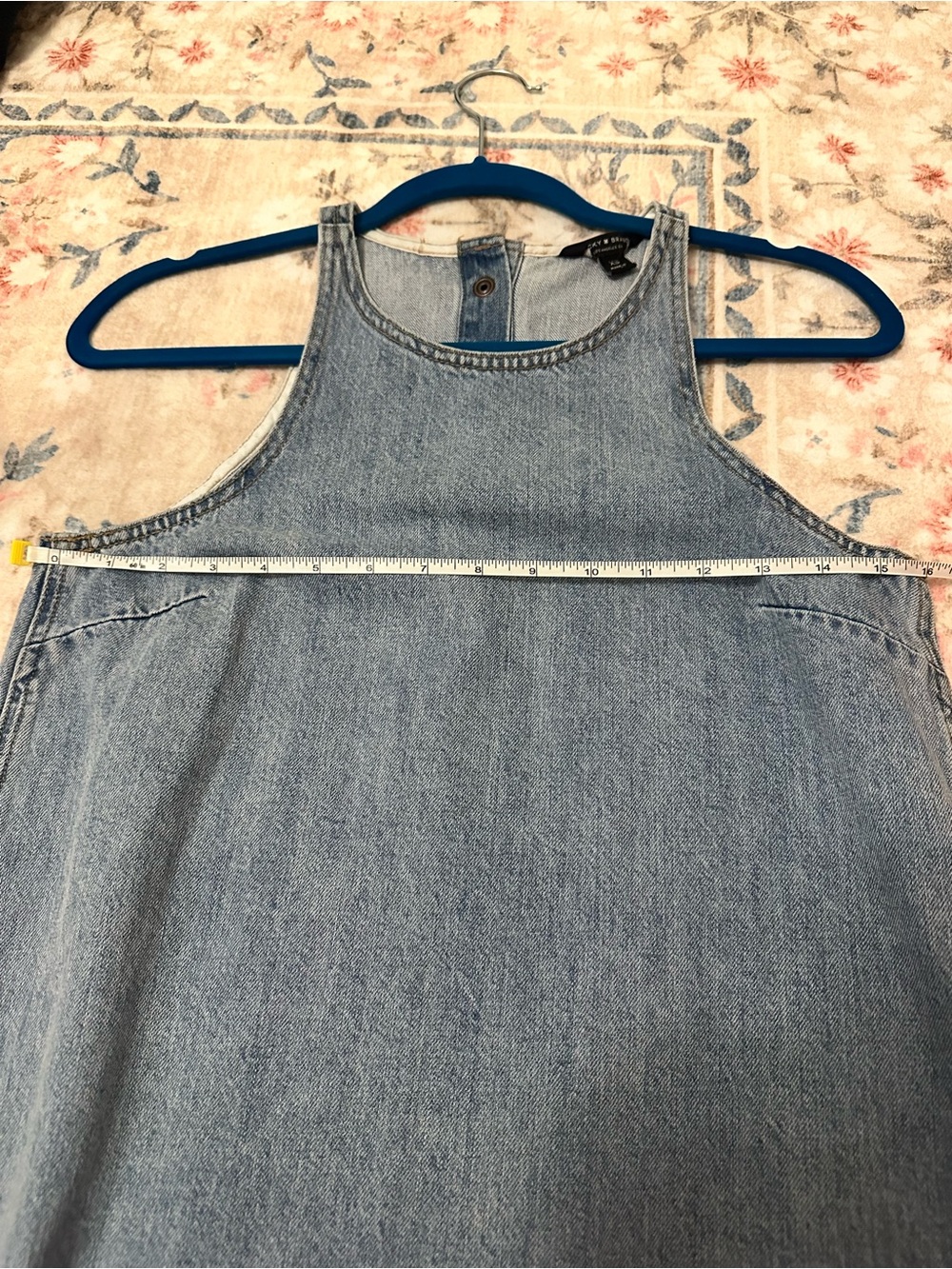 Lucky Brand Mini Jumper Dress Button Back XS Y2K Light Wash - Picture 5 of 5